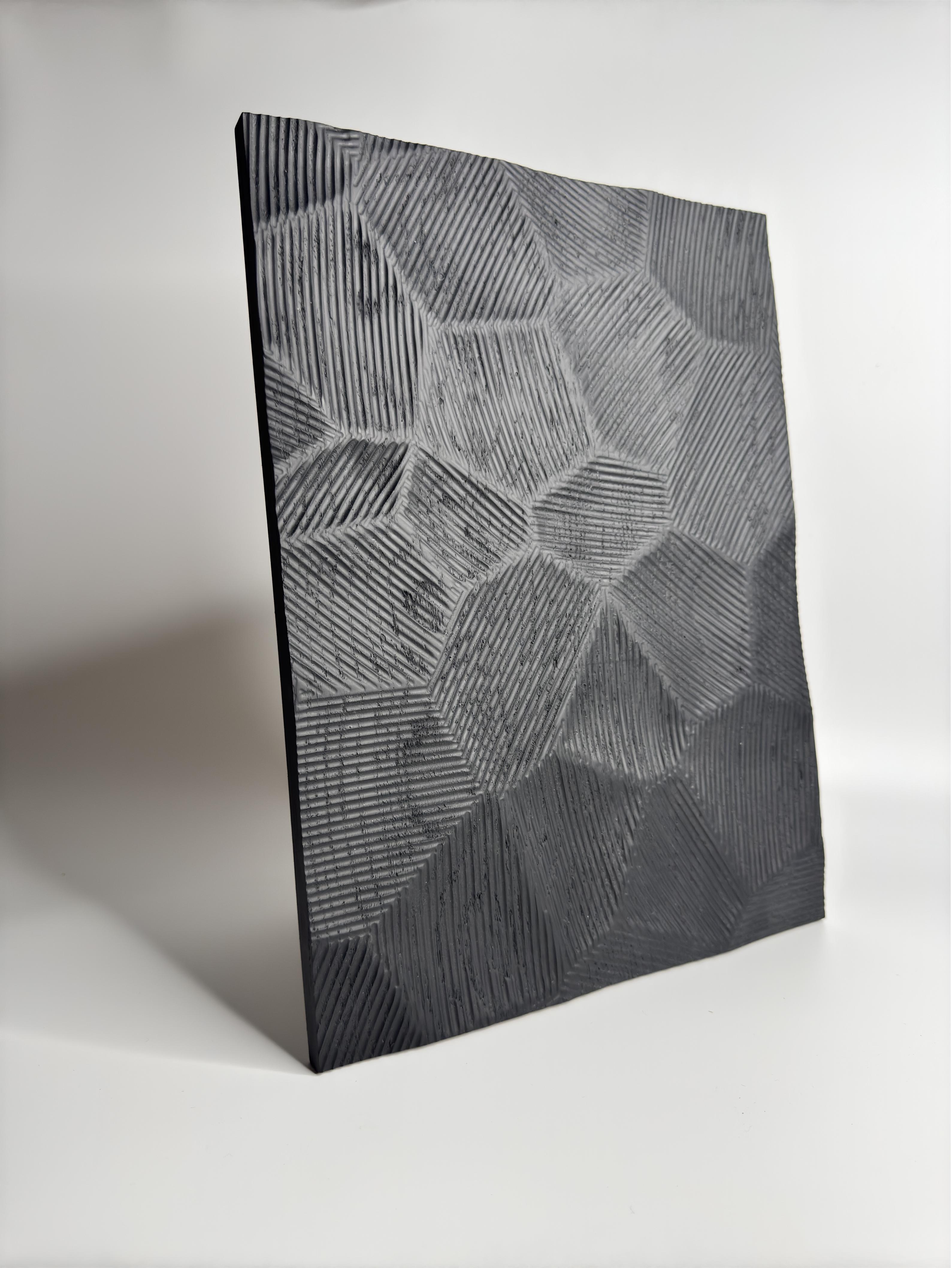 Dark Hexagonal 3D Veneer Panel